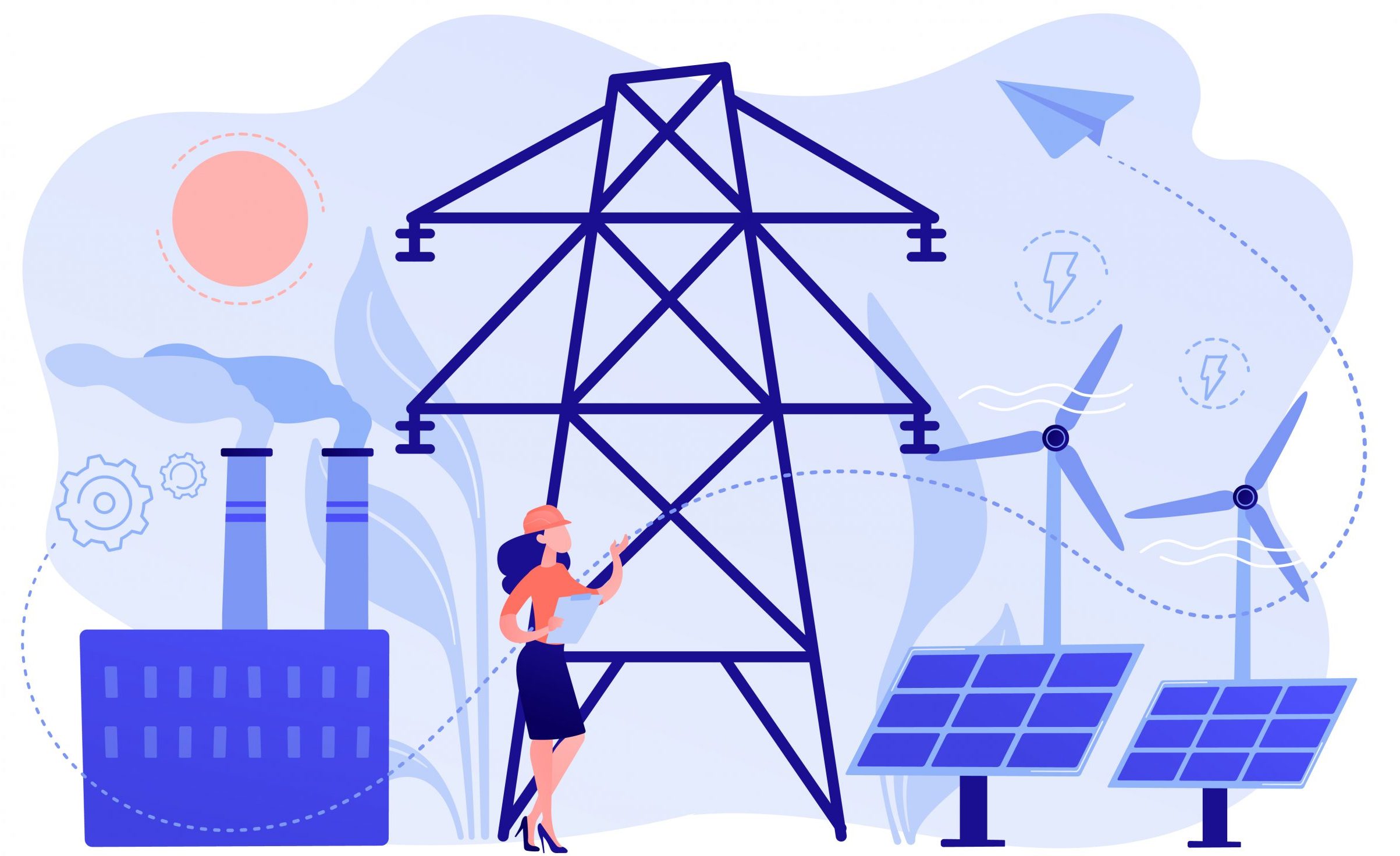 Alternative energy concept vector illustration. Wind